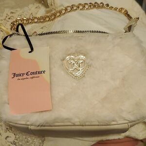 Juicy Couture White Faux Fur  Bag